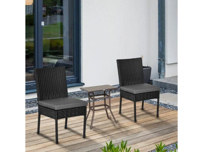 Chilli Seating Set Of Two Armless Rattan Garden Chairs