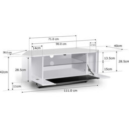 "Homeology Hampshire Corner-Friendly Gloss White With Black Glass Beam-Thru Remote Friendly Door Up To 50"" Flat Screen Tv Cabinet" - thumbnail 8