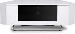 "Homeology Hampshire Corner-Friendly Gloss White With Black Glass Beam-Thru Remote Friendly Door Up To 50"" Flat Screen Tv Cabinet" - thumbnail 7