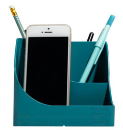 Exacompta - Sku 69534D - 1 Skandi Pen Wave Pencil Holder Pacific Blue - 5 Compartments - 4 High Compartments For Large Utensils - thumbnail 3