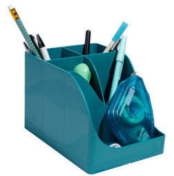 Exacompta - Sku 69534D - 1 Skandi Pen Wave Pencil Holder Pacific Blue - 5 Compartments - 4 High Compartments For Large Utensils - thumbnail 6