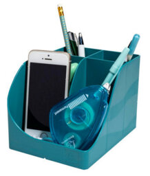 Exacompta - Sku 69534D - 1 Skandi Pen Wave Pencil Holder Pacific Blue - 5 Compartments - 4 High Compartments For Large Utensils - thumbnail 7