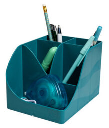 Exacompta - Sku 69534D - 1 Skandi Pen Wave Pencil Holder Pacific Blue - 5 Compartments - 4 High Compartments For Large Utensils - thumbnail 5