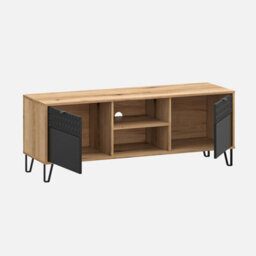 Heze Furniture Bellano Tv Unit With Storage - Evok Oak / Black - thumbnail 3