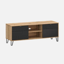 Heze Furniture Bellano Tv Unit With Storage - Evok Oak / Black - thumbnail 2