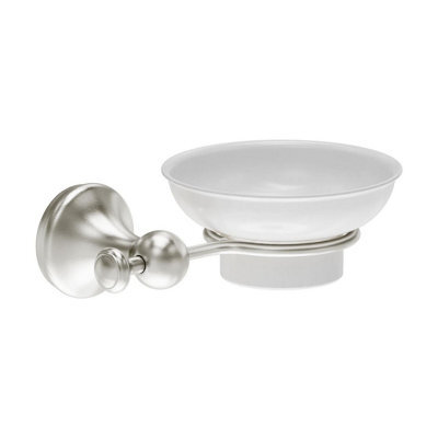 Plum&clay Ashford Nickel Traditional Wall Mounted Soap Holder With Ceramic Dish - image 1