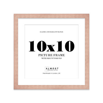 "10X10"" Bronze Picture Frame - 10X10"" Square Frame With 9X9"" Mount For 10X10""/9X9"" Pictures Art Deco Style Room Decor, 1 Pack" - image 1