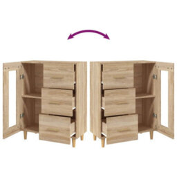 Berkfield Sideboard Sonoma Oak 69,5X34X90 Cm Engineered Wood - thumbnail 9