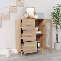 Berkfield Sideboard Sonoma Oak 69,5X34X90 Cm Engineered Wood - thumbnail 3
