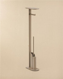 Cosmic Silicone Toilet Brush With Toilet Roll Holder, Slim Design, Beige, Flat Collection