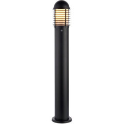Outdoor Pathway Bollard Post Light - 60W E27 Gls - 1000mm Height - Matt Black