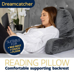 Dreamcatcher Large Grey Reading Pillow, Shredded Memory Foam Cuddle Cuddle Cushion Backrest, Arm Support ,washable Velvet Cover - thumbnail 2
