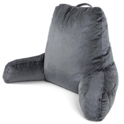 Dreamcatcher Large Grey Reading Pillow, Shredded Memory Foam Cuddle Cuddle Cushion Backrest, Arm Support ,washable Velvet Cover