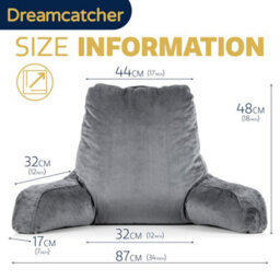 Dreamcatcher Large Grey Reading Pillow, Shredded Memory Foam Cuddle Cuddle Cushion Backrest, Arm Support ,washable Velvet Cover - thumbnail 7