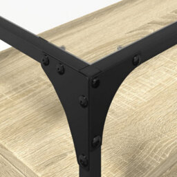 Berkfield Industrial Tv Cabinet With Glass Top Sonoma Oak 98X35X51 Cm Engineered Wood - thumbnail 8