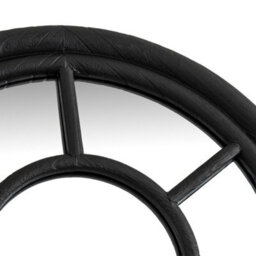 Hill Interiors Black Wood Tall Arched Window Mirror Elegant Wall Décor Piece - thumbnail 4