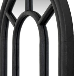 Hill Interiors Black Wood Tall Arched Window Mirror Elegant Wall Décor Piece - thumbnail 3