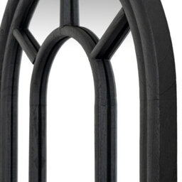 Hill Interiors Black Wood Tall Arched Window Mirror Elegant Wall Décor Piece - thumbnail 2