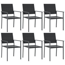 Berkfield 7 Piece Garden Dining Set Poly Rattan And Steel - thumbnail 4
