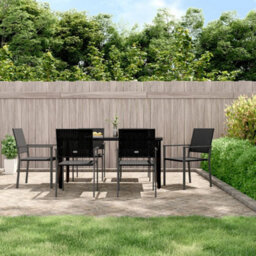 Berkfield 7 Piece Garden Dining Set Poly Rattan And Steel - thumbnail 1