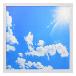 Long Life Lamps Company 40W Blue Sky Led Ceiling Panel Light 600 X 600 Cloud Sun Scene - thumbnail 3