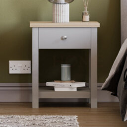 Lassic Vida Designs Arlington Grey 1 Drawer Side Table Coffee End Bedside Cabinet Nightstand - thumbnail 4