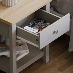 Lassic Vida Designs Arlington Grey 1 Drawer Side Table Coffee End Bedside Cabinet Nightstand - thumbnail 5