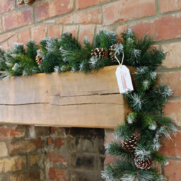 270Cm X 25Cm Samuel Alexander Frosted Glacier Christmas Garland With Pine Cones