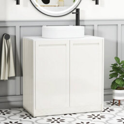 Royal Bathrooms Royal Bathroom Elmore 800mm Classic White Freestanding Countertop Bathroom Vanity Unit 2 Door With Lyon Basin - thumbnail 1