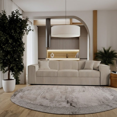 Modern Santos Sofa With Bed Function Stylish Upholstery And Comfortable Seating Perfect For Living Room Beige - image 1
