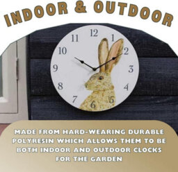 Smart Garden Marco Paul 12'' Battery Operated Round Clock - Hare - thumbnail 8