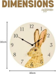 Smart Garden Marco Paul 12'' Battery Operated Round Clock - Hare - thumbnail 2