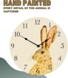 Smart Garden Marco Paul 12'' Battery Operated Round Clock - Hare - thumbnail 6