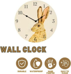 Smart Garden Marco Paul 12'' Battery Operated Round Clock - Hare - thumbnail 5