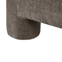 Wyld And Coco Brown Plush Fabric Ottoman, Rectangular Footstool W100 X D70 X H45Cm, Cylindrical Reinforced Legs - thumbnail 6