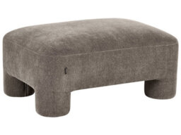 Wyld And Coco Brown Plush Fabric Ottoman, Rectangular Footstool W100 X D70 X H45Cm, Cylindrical Reinforced Legs - thumbnail 3