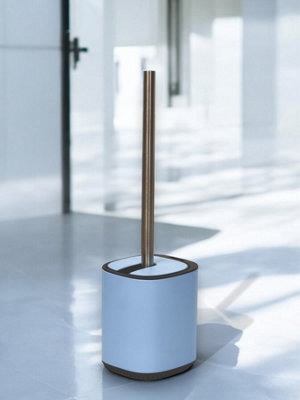 Showerdrape Echo Blue Steel Toilet Brush & Holder - image 1