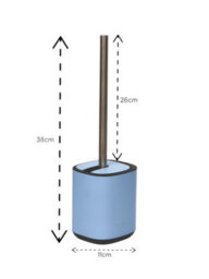 Showerdrape Echo Blue Steel Toilet Brush & Holder - thumbnail 2
