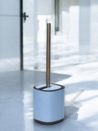 Showerdrape Echo Blue Steel Toilet Brush & Holder - thumbnail 1