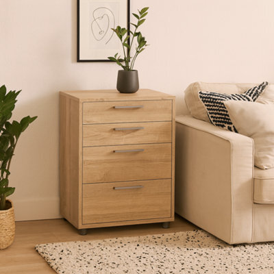 Wyld Haus Dris Natural Oak-Effect Office Filing Cabinet 4 Drawers - image 1