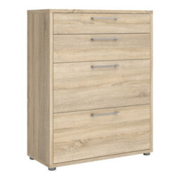 Wyld Haus Dris Natural Oak-Effect Office Filing Cabinet 4 Drawers - thumbnail 2