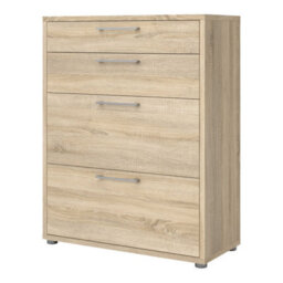 Wyld Haus Dris Natural Oak-Effect Office Filing Cabinet 4 Drawers - thumbnail 4