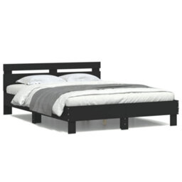 Berkfield Bed Frame With Led Without Mattress Black 150X200 Cm King Size - thumbnail 5