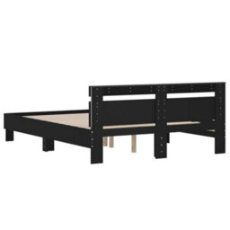 Berkfield Bed Frame With Led Without Mattress Black 150X200 Cm King Size - thumbnail 9