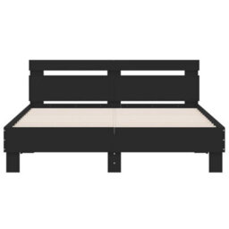 Berkfield Bed Frame With Led Without Mattress Black 150X200 Cm King Size - thumbnail 7
