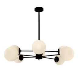 Living And Home 8-Head Modern Sputnik Chandelier Pendant Light, With Milky White Glass Lampshade - thumbnail 3