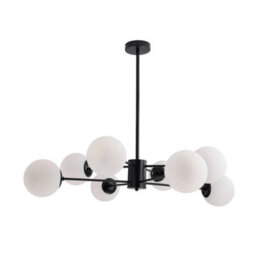 Living And Home 8-Head Modern Sputnik Chandelier Pendant Light, With Milky White Glass Lampshade - thumbnail 4