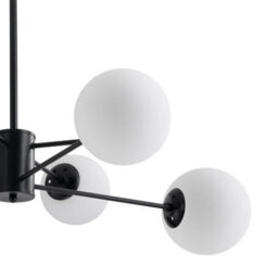 Living And Home 8-Head Modern Sputnik Chandelier Pendant Light, With Milky White Glass Lampshade - thumbnail 5