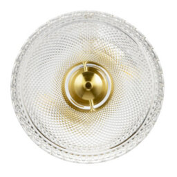 Happy Homewares Traditional Antique Brass Ceiling Light With Clear Textured Glass - thumbnail 4