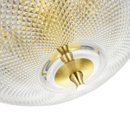 Happy Homewares Traditional Antique Brass Ceiling Light With Clear Textured Glass - thumbnail 5